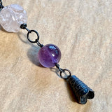 Rose Quartz, Amethyst & Cloisonné Necklace