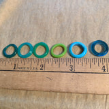 24 Blue & Green Glass Rings