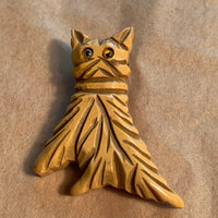 Carved Bakelite Cat Pin