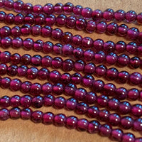 2.5mm Round Garnet Beads