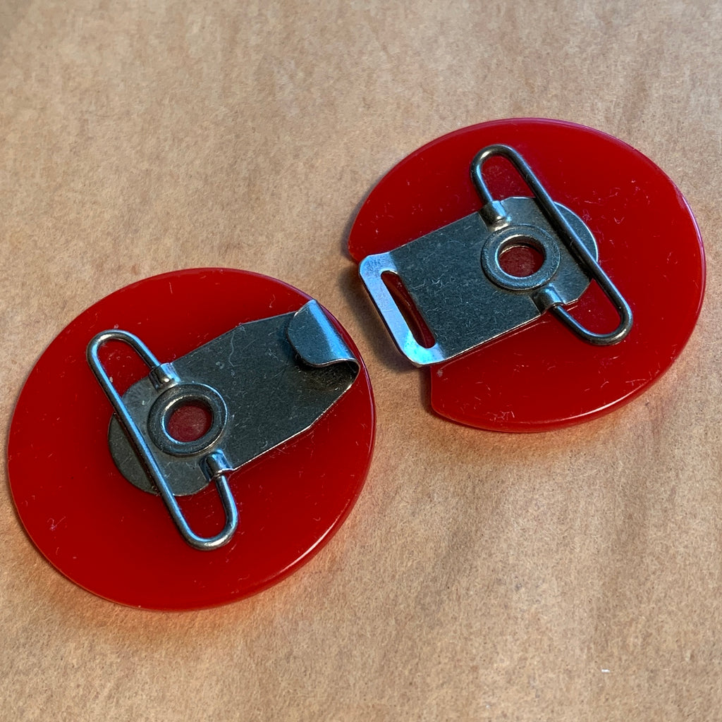 Red Bakelite Belt Buckle