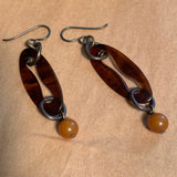 Brown Bakelite Earrings by Ruth