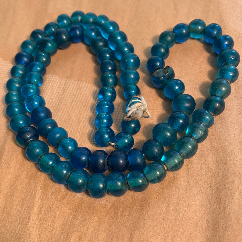 Antique Dark Aqua Peking Glass Beads
