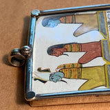 Sterling Pendant, Antique Painting