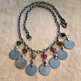 Tourmaline & Antique Silver Necklace by Ruth