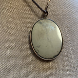 Vintage Hematite Pendant, Sterling
