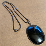 Vintage Hematite Pendant, Sterling
