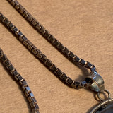 Vintage Hematite Pendant, Sterling