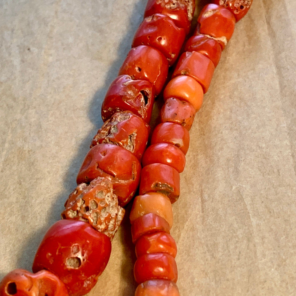 Large Strand Coral Beads, Nigeria - Main Image