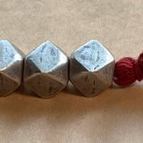 Large Coin Silver Cornerless Cube Beads, India