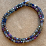 3mm Sapphire Faceted Round Beads
