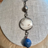 Necklace with Unique Enameled/ Shell Focal