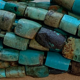 Afghan Turquoise Beads, Flat Rectangular