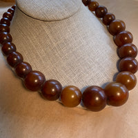 Antique Bakelite Amber Beads, Guinea