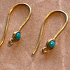 18 Karat Gold Earwires with Turquoise