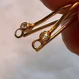 18 Karat Gold Earwires with 2mm Diamonds