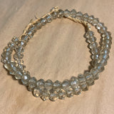 Clear Vaseline Bicone Beads