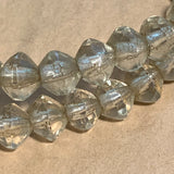 Clear Vaseline Bicone Beads