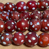 Darker Red Venetian Eye Beads, Strand