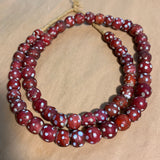 Darker Red Venetian Eye Beads, Strand