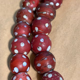 Darker Red Venetian Eye Beads, Strand