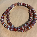 Darker Red Venetian Double Eye Beads, Strand