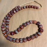 Darker Red Venetian Double Eye Beads, Strand