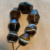 Set of 7 Antique Idar-Oberstein Banded Agate Beads