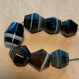 Set of 7 Antique Idar-Oberstein Banded Agate Beads