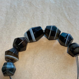 Set of 7 Antique Idar-Oberstein Banded Agate Beads