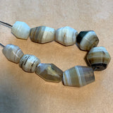 Set of 9 Antique Idar-Oberstein Banded Agate Beads
