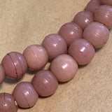 Pink Round Pressed Glass Beads