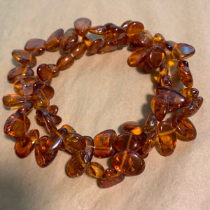 Vintage Amber Necklace, Smooth Organic Shapes