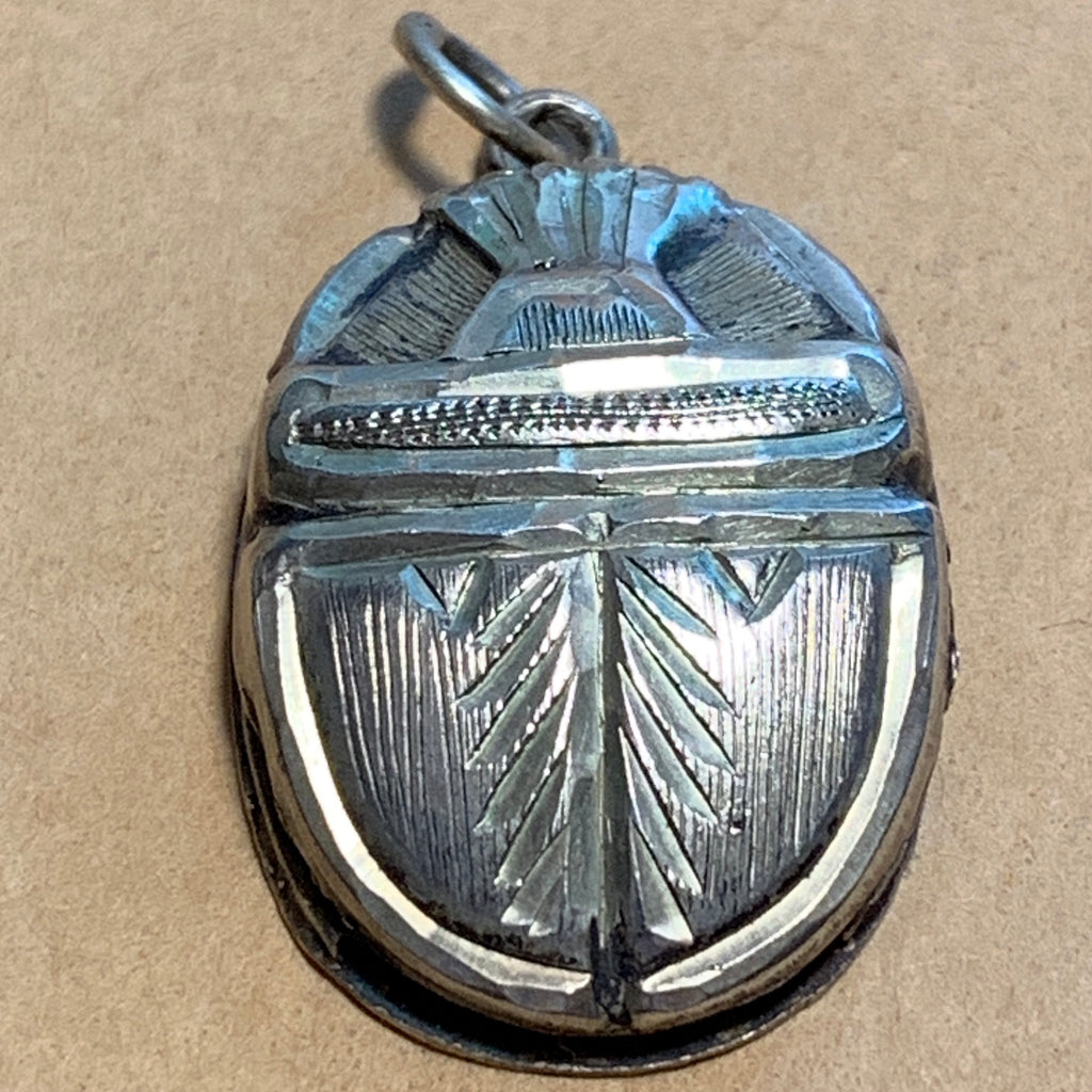 Vintage Sterling Scarab Pendant