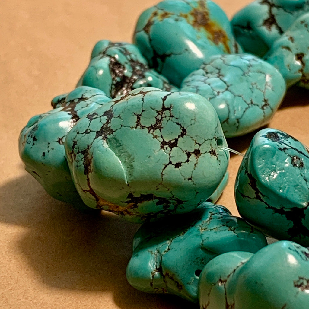 Large Turquoise Nugget Beads