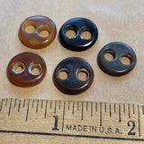 5 Carved Water Buffalo Horn Buttons/Links, Lou Zeldis
