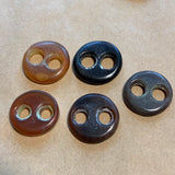 5 Carved Water Buffalo Horn Buttons/Links, Lou Zeldis