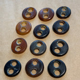 5 Carved Water Buffalo Horn Buttons/Links, Lou Zeldis