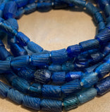 Roman Era Blue Glass Beads, Recycled Bracelet Pieces