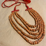 5-Strand of Orange Antique Uzbek Coral Necklace
