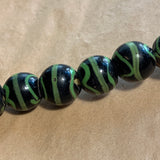Black and Chartreuse Venetian Glass Bead