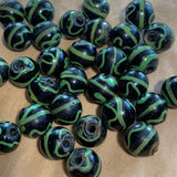 Black and Chartreuse Venetian Glass Bead