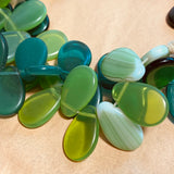 Czech Pressed Glass Wedding Beads, Blues & Greens