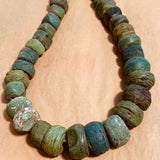 Green & Blue Hebron Glass Beads