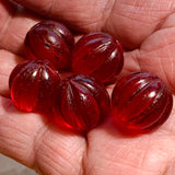 Red Vaseline Melon Bead