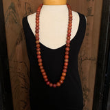 Large Yellow-Heart Beads, Long Strand