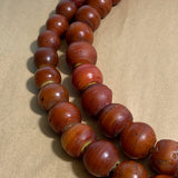 Large Yellow-Heart Beads, Long Strand