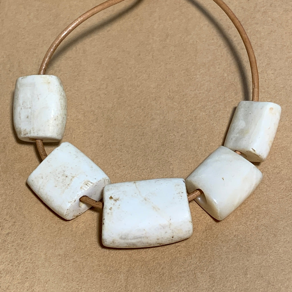 5 Antique Shell Beads, Nigeria