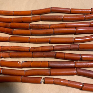 Antique White Hearts, Larger Tube Shape, Nigeria