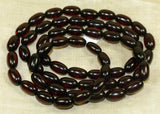 Long Strand of Vintage Dark Cherry Red Amber Prayer Beads